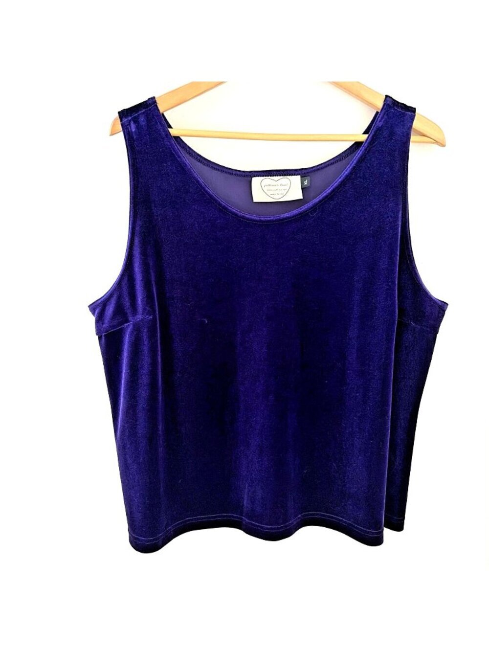 Pattisue's Purple Velvet Tank Top Scoop Neck Size XL Colorful Whimsigoth USA VTG